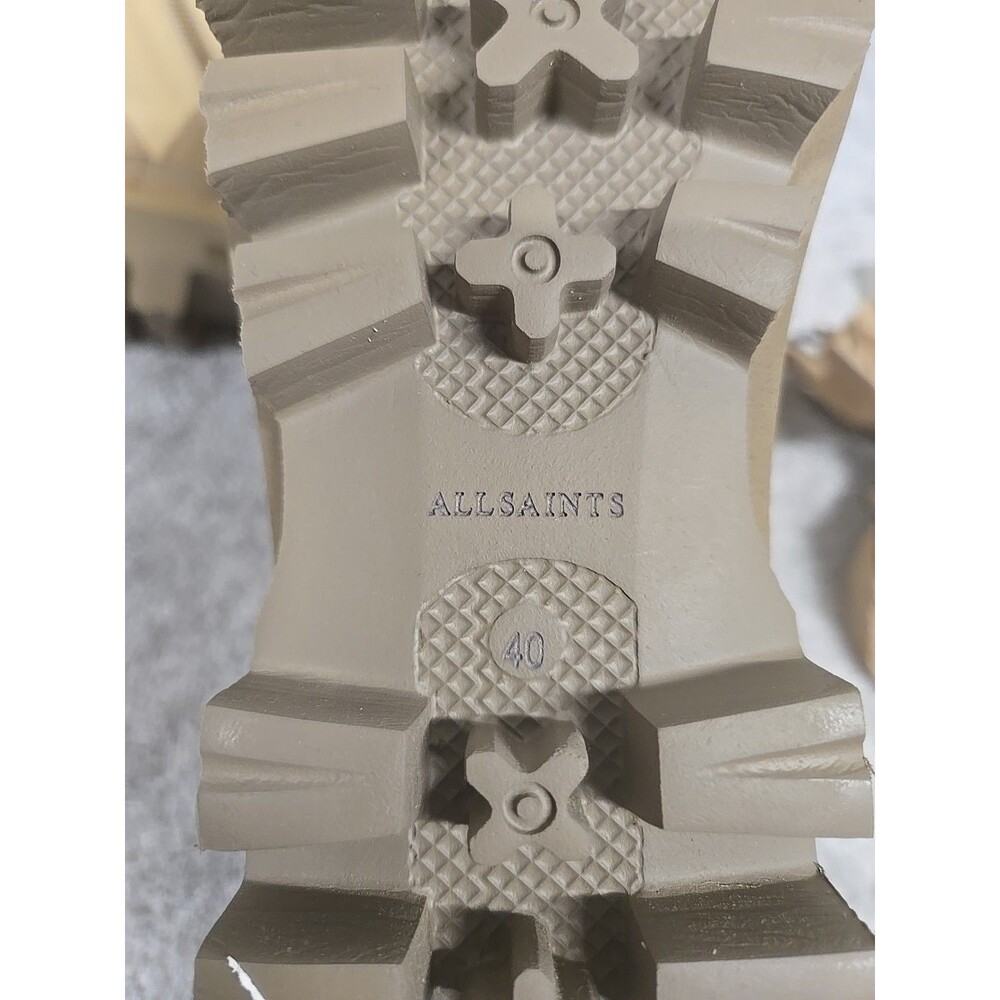 All Saints Beth Canvas Suede Leather Lace/Zip Up Combat Boots Sand Women's Sz 40 - Picture 9 of 9